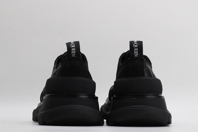 alex mcq tread slick lace up in black