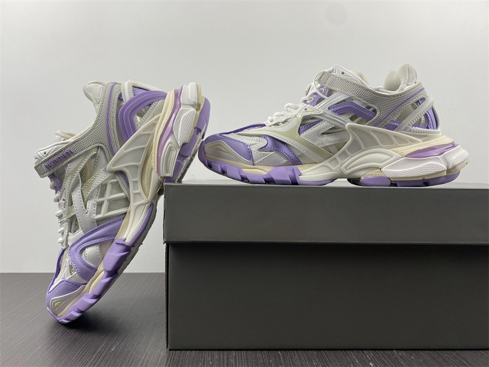 Ba*len*cia*ga track trainer 4.0 white &purple&grey