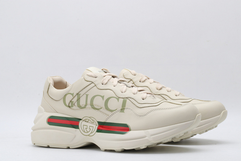 G*u*i ace embroidered low-top sneaker white with "cucci"