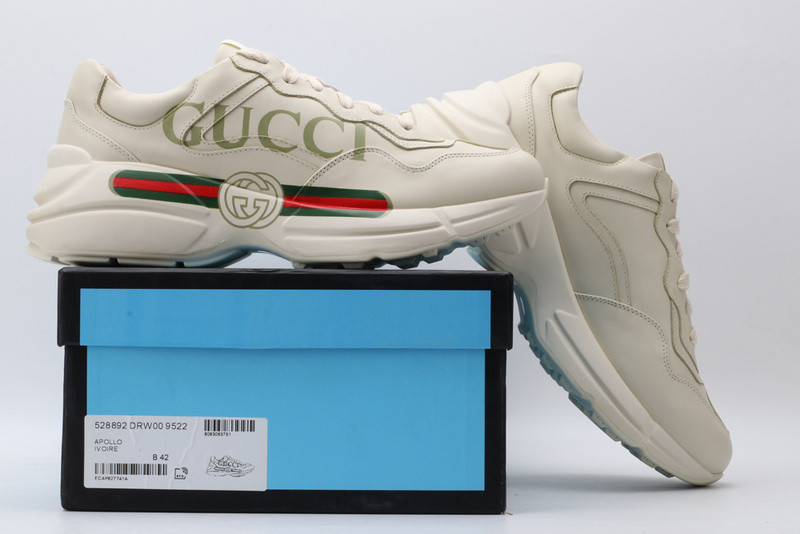 G*u*i ace embroidered low-top sneaker white with "cucci"